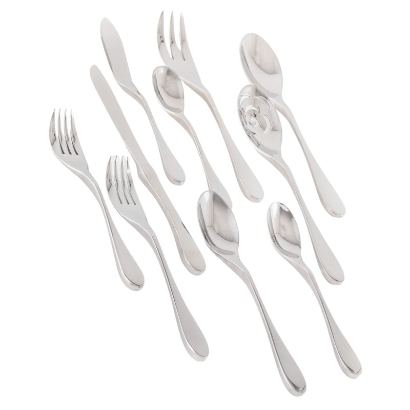 KNORK's Original Flatware Set - 45 Piece Glossy Silverware Set with Knork Forks - Durable and Stylish Knork Flatware Set for Everyday Use, Service for 8 - Image 1